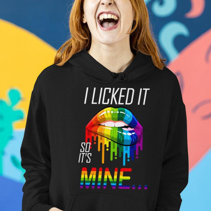 Lgbt I Licked It So Its Mine Gay Pride Lips Women Hoodie Gifts for Her