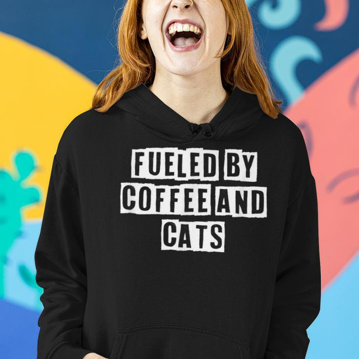 Lovely Funny Cool Sarcastic Fueled By Coffee And Cats Women Hoodie Gifts for Her
