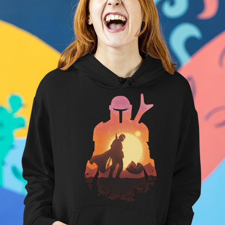 Mando Sunset Illustration Cool Graphic Tshirt Women Hoodie Gifts for Her