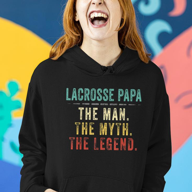 Mens Lacrosse Papa Fathers Day Gift Lacrosse Man Myth Legend Women Hoodie Gifts for Her