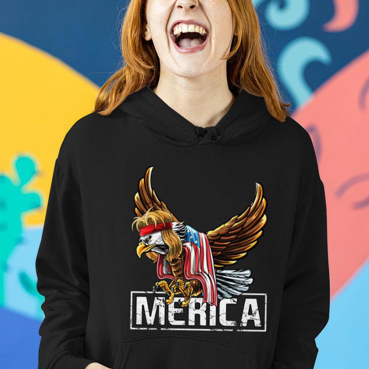 Merica Bald Eagle Mullet 4Th Of July American Flag Patriotic Gift Women Hoodie Gifts for Her