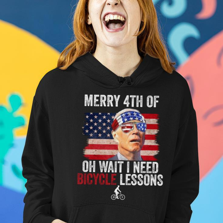 Merry 4Th Of July Biden Bike Bicycle Falls Off Funny Women Hoodie Gifts for Her