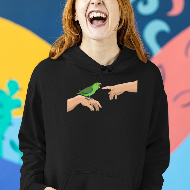 Michelangelo Angry Green Parrotlet Birb Memes Parrot Owner Women Hoodie Gifts for Her