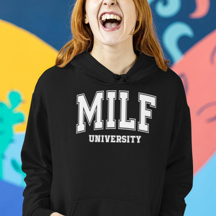 Milf University Vintage Funny Saying Sarcastic Sexy Mom Milf Women Hoodie Gifts for Her