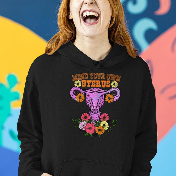 Mind Your Own Uterus Floral My Choice Pro Choice Women Hoodie Gifts for Her