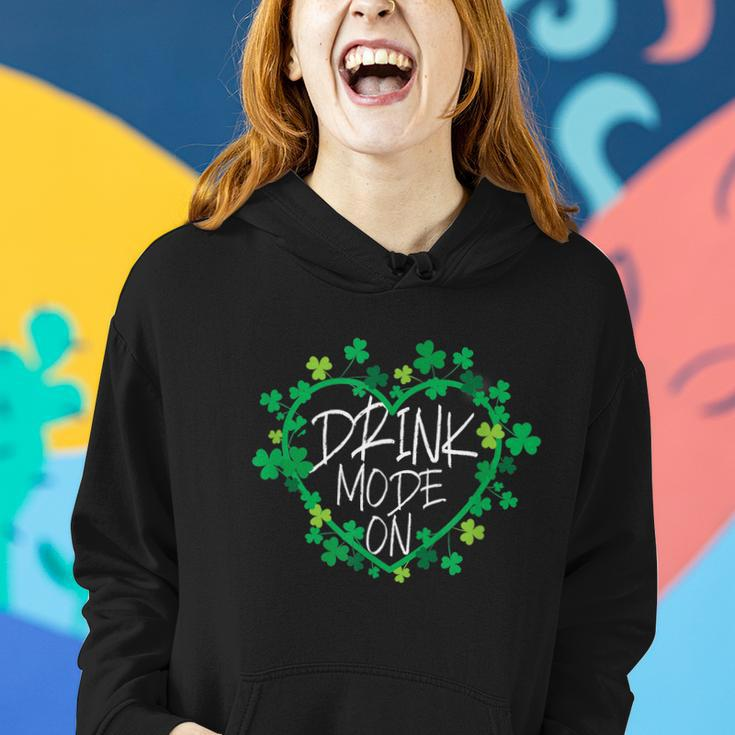 Mode On Happy St Patricks Day Flag Irish Shamrock Funny Gift Graphic Design Printed Casual Daily Basic Women Hoodie Gifts for Her