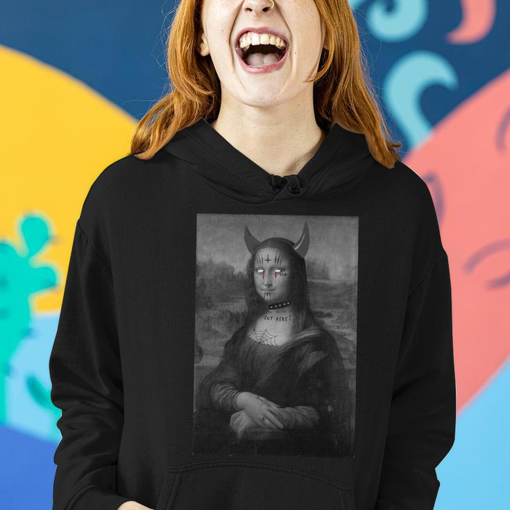 Mona Lisa Devil Painting Women Hoodie Gifts for Her