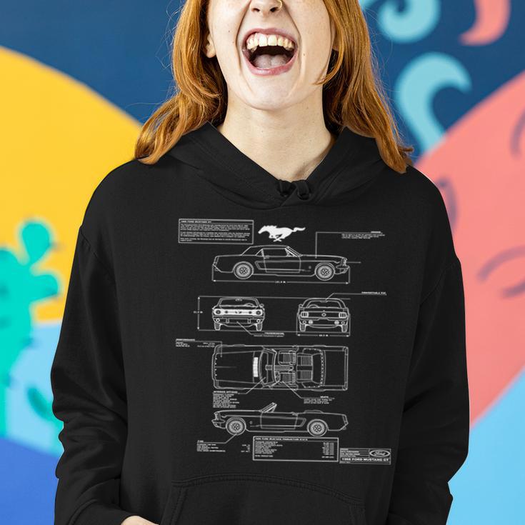 Mustang Blueprint Tshirt Women Hoodie Gifts for Her