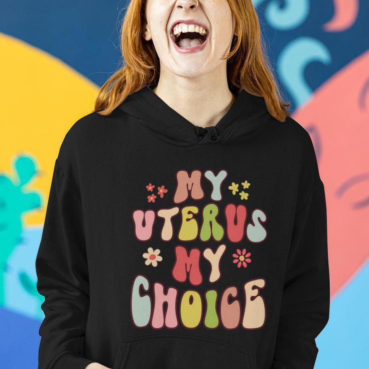 My Uterus My Choice Floral Style Reproductive Rights Gift Women Hoodie Gifts for Her