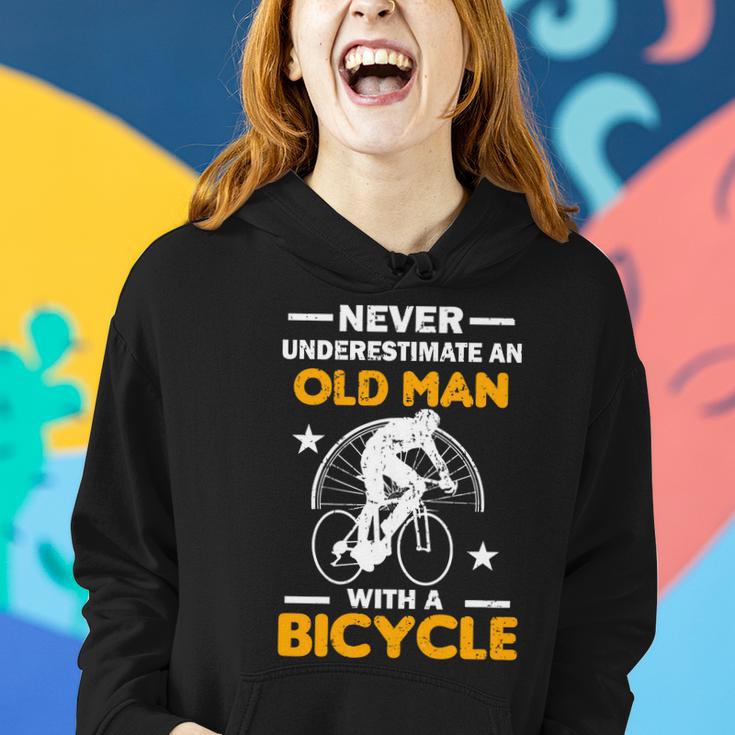 Never Underestimate An Old Man With A Bicycle Tshirt Women Hoodie Gifts for Her