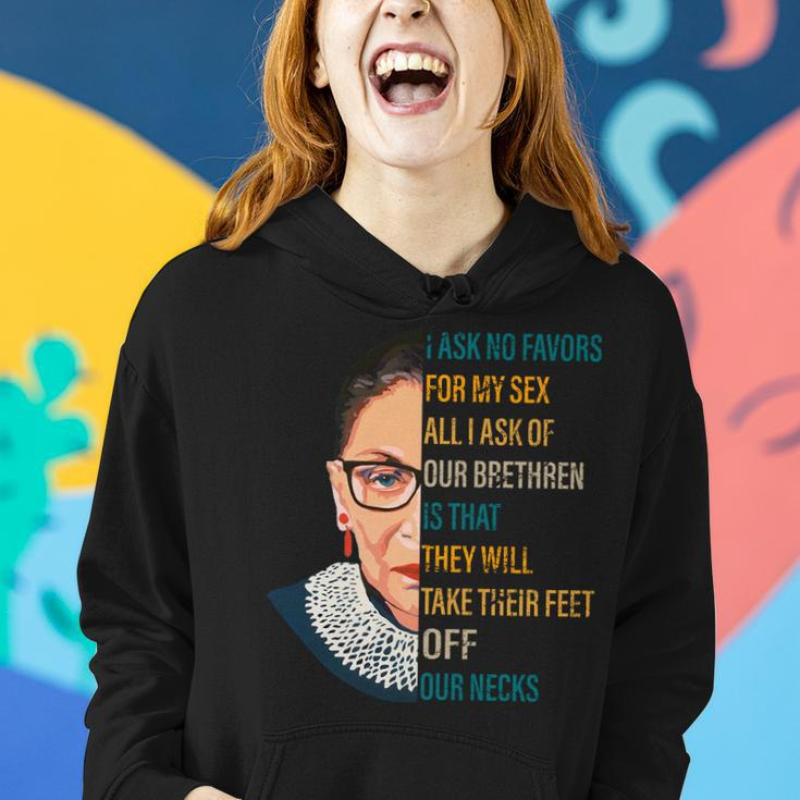 Notorious Rbg Ask No Favors Quote Women Hoodie Gifts for Her