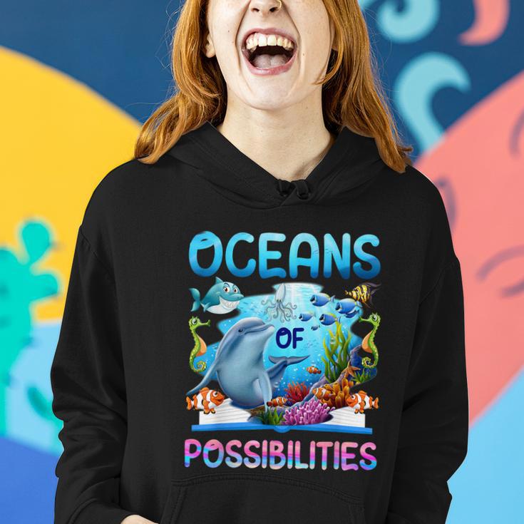 Oceans Of Possibilities Summer Reading 2022 Librarian Women Hoodie Gifts for Her