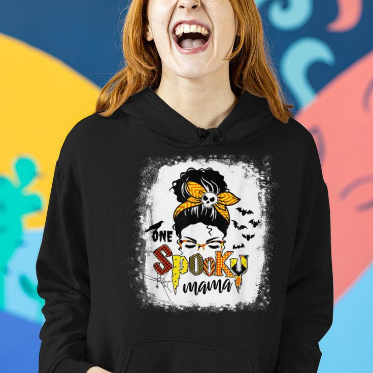 One Spooky Mama For Halloween Messy Bun Mom Monster Costume Women Hoodie Gifts for Her