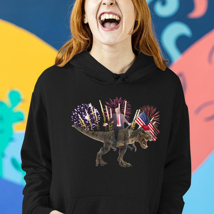 Patriotic Donald Trump On A Dinosaur Women Hoodie Gifts for Her