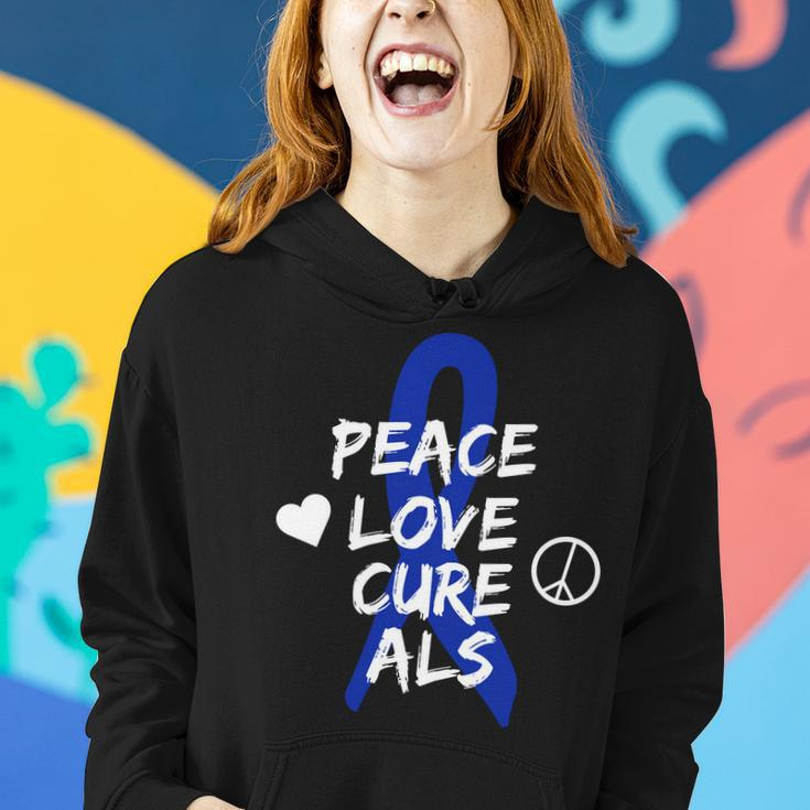 Peace Love Cure Als Awareness Tshirt Women Hoodie Gifts for Her