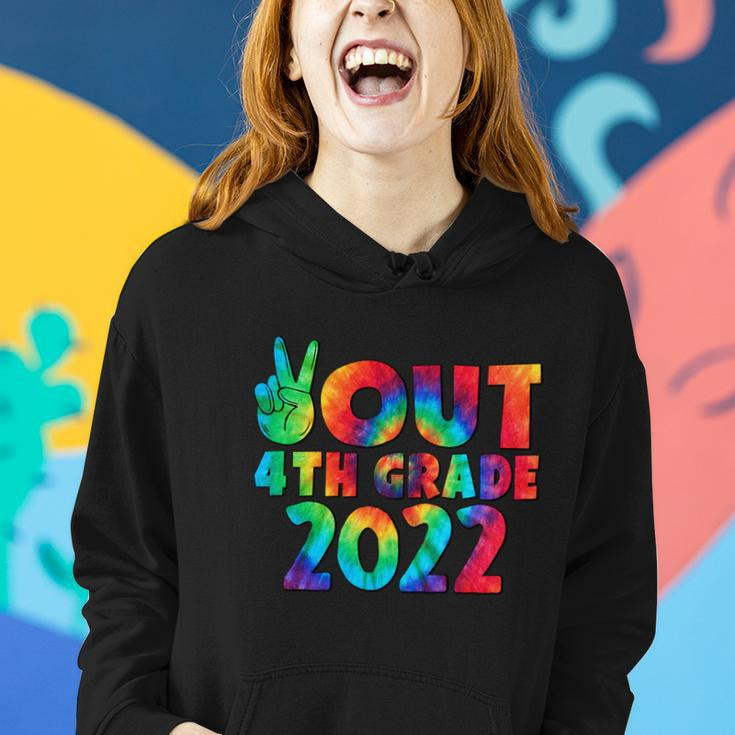 Peace Out 4Th Grade 2022 Tie Dye Happy Last Day Of School Funny Gift Women Hoodie Gifts for Her