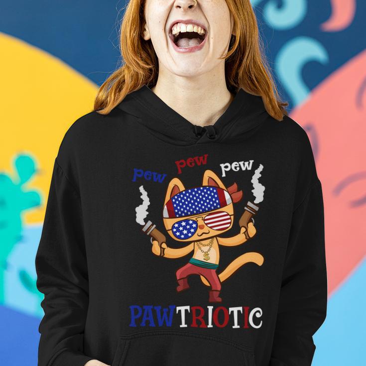 Pew Pew Pawtriotic Cat 4Th Of July Cute Plus Size Graphic Shirt For Men Women Women Hoodie Gifts for Her