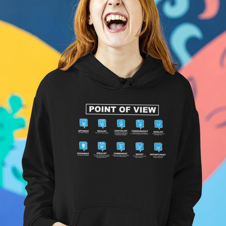 Philosophy Points Of View Glass Half Full Or Half Empty Joke Women Hoodie Gifts for Her