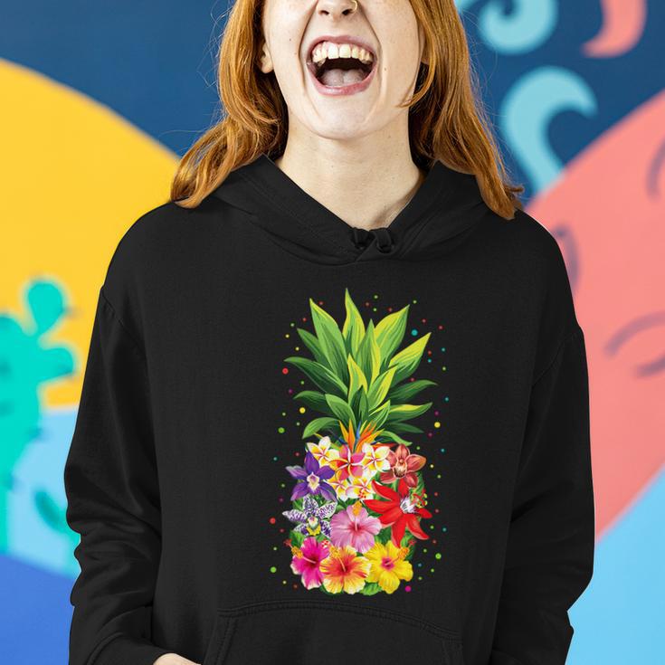 Pineapple Flowers Aloha Hawaii Vintage Hawaiian Floral Women Women Hoodie Gifts for Her