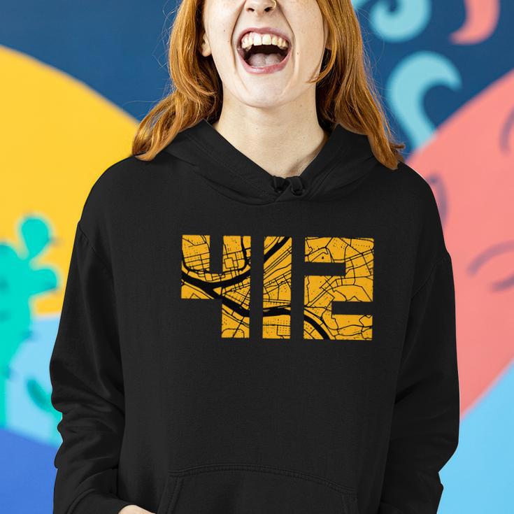 Pittsburgh 412 Map V2 Women Hoodie Gifts for Her