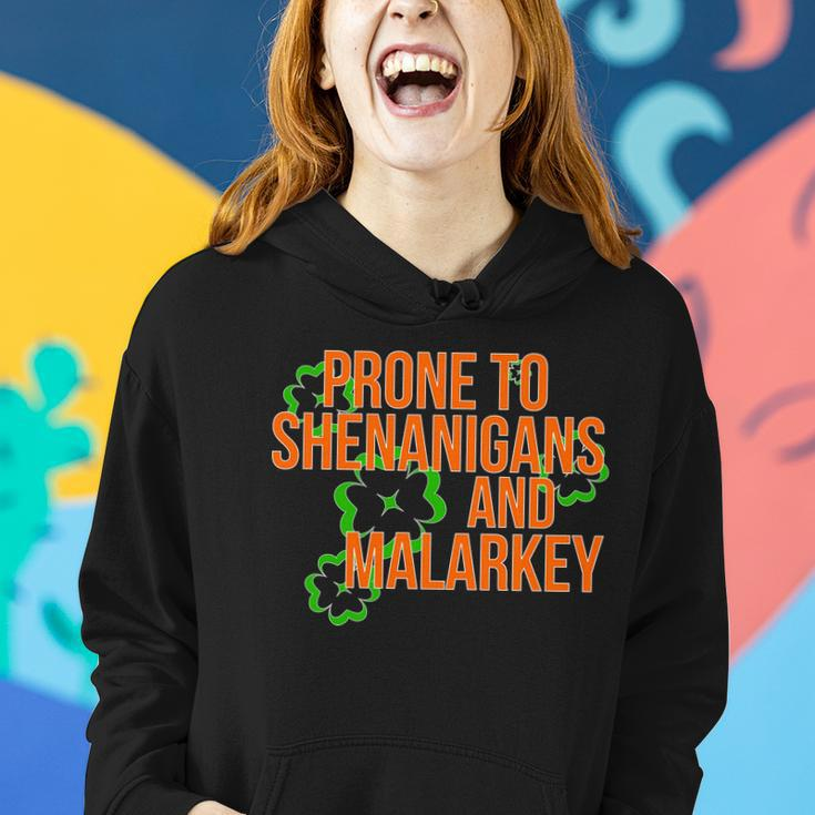 Prone To Shenanigans And Malarkey St Pattys Day Women Hoodie Gifts for Her