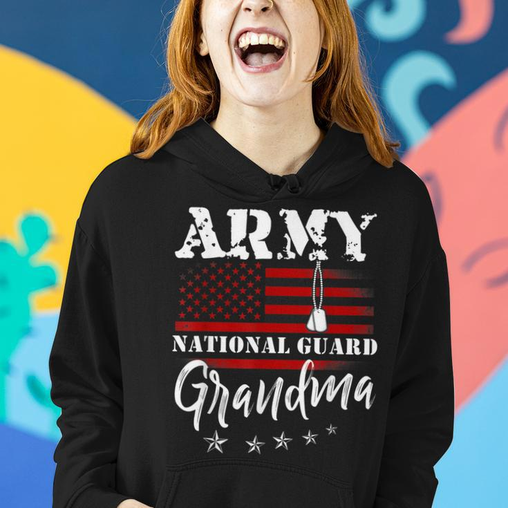 Proud Army National Guard Grandma Us Flag Us Military  Women Hoodie Gifts for Her