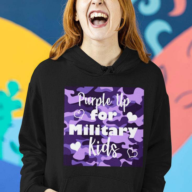 Purple Up For Military Kids Awareness Women Hoodie Gifts for Her