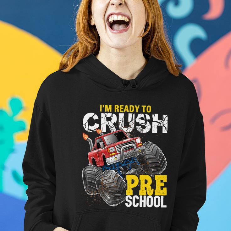 Ready To Crush Preschool Monster Truck Back To School Boys Cool Gift Women Hoodie Gifts for Her