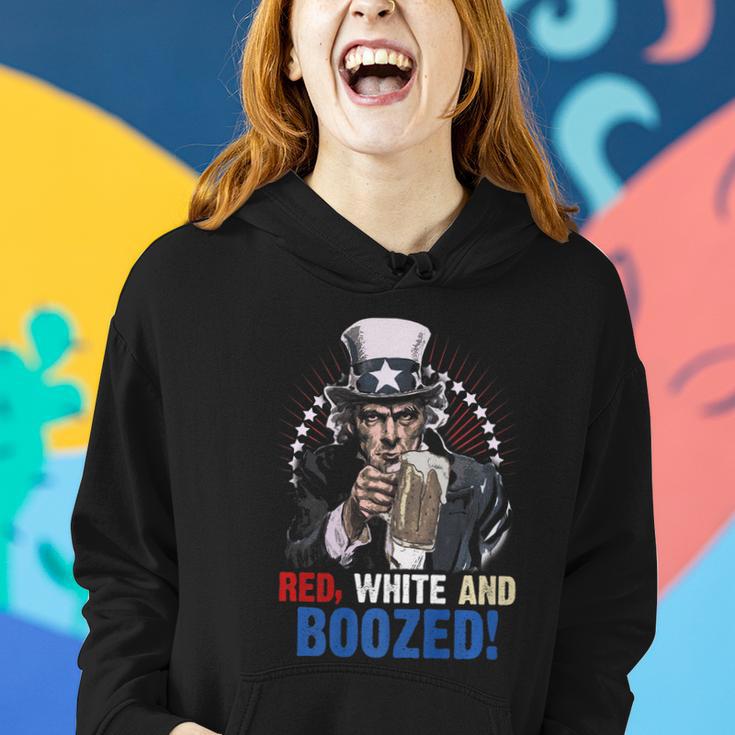 Red White And Boozed 4Th Of July Uncle Sam Women Hoodie Gifts for Her