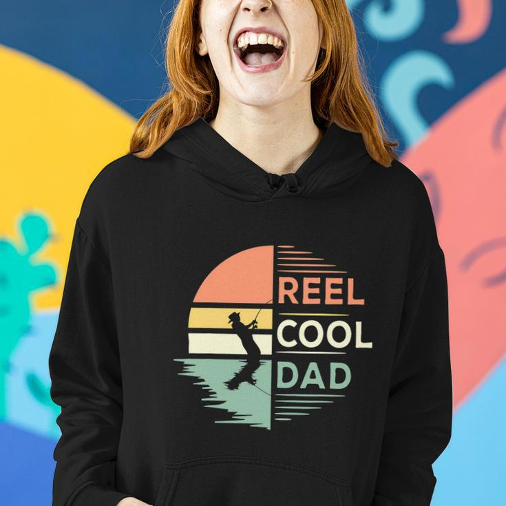 Retro Reel Cool Dad Fishing Fisherman Fisher Funny Bass Fisher Women Hoodie Gifts for Her