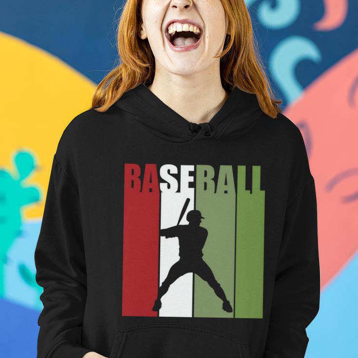 Retro Vintage Baseball Player Silhouette Baseball Lover Baseball Dad Women Hoodie Gifts for Her