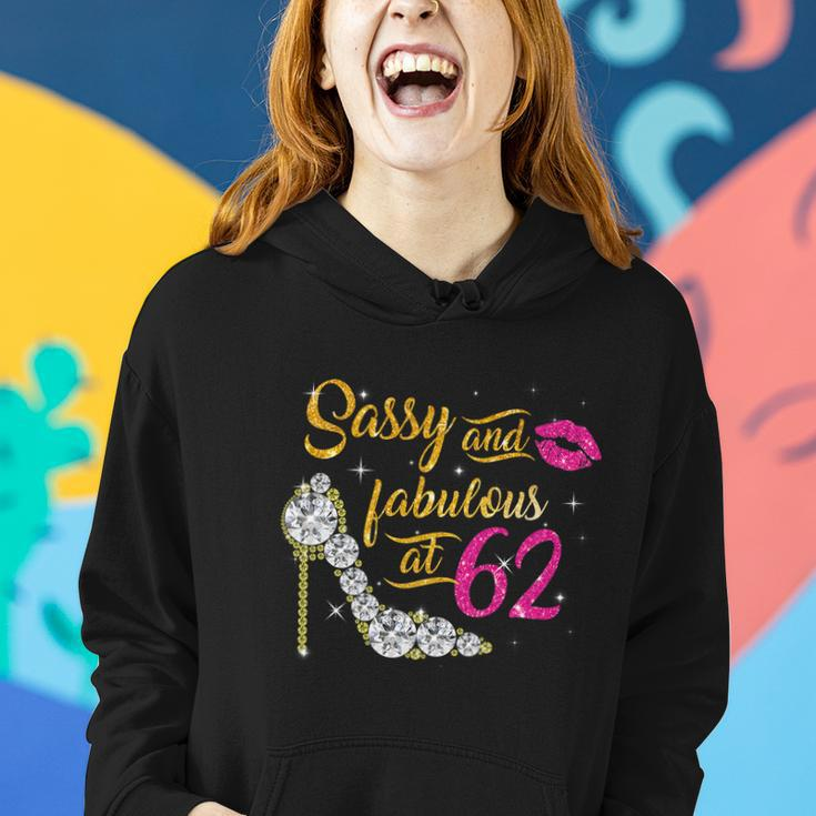 Sassy And Fabulous At 62 Years Old 62Nd Birthday Shoe Lip Women Hoodie Gifts for Her