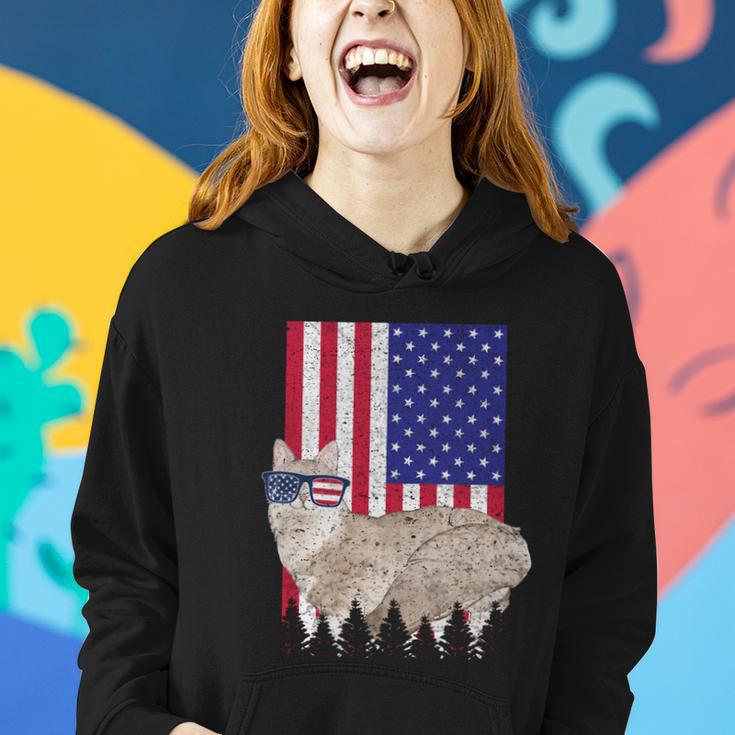 Sausage Patriotic Cat Usa Pride American Flag Funny Gift Women Hoodie Gifts for Her