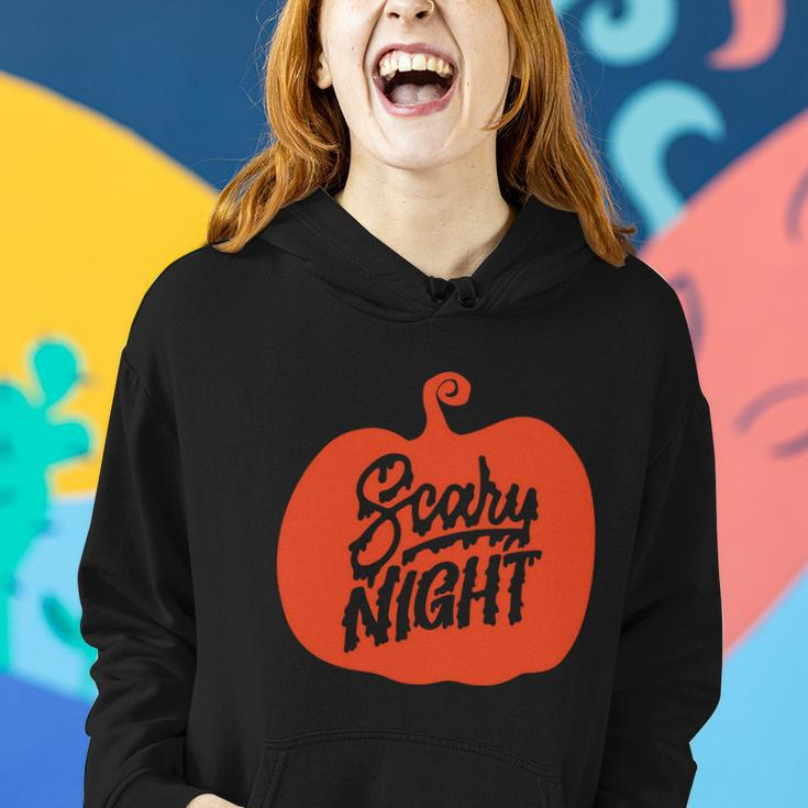 Scary Night Pumpkin Halloween Quote Women Hoodie Gifts for Her