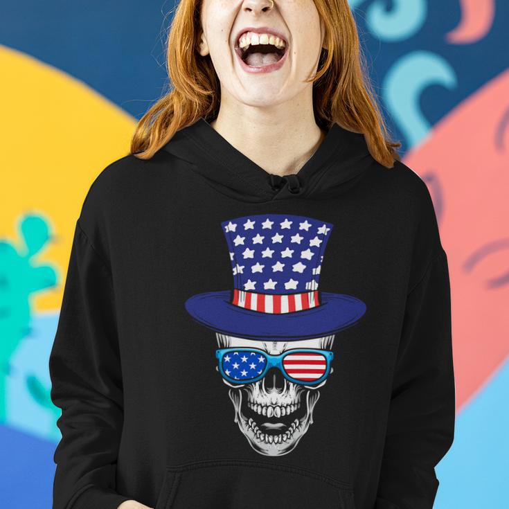 Skull 4Th Of July Uncle Sam Us Graphic Plus Size Shirt For Men Women Family Boy Women Hoodie Gifts for Her