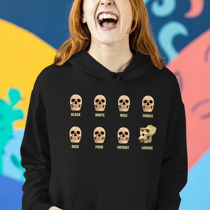 Skulls Of Modern America Funny Liberal Monkey Skull Tshirt Women Hoodie Gifts for Her