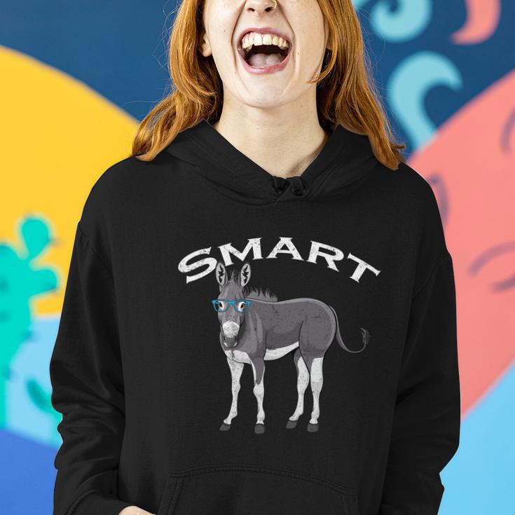 Smart Donkey Lover Sarcastic Adult Humor Blue Glasses Gift Women Hoodie Gifts for Her