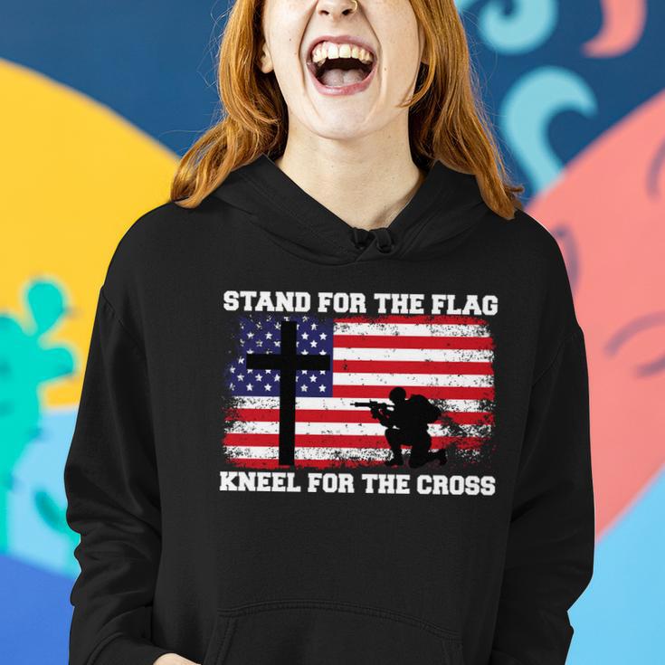 Stand For The Flag Kneel For The Cross Usa Army Tshirt Women Hoodie Gifts for Her