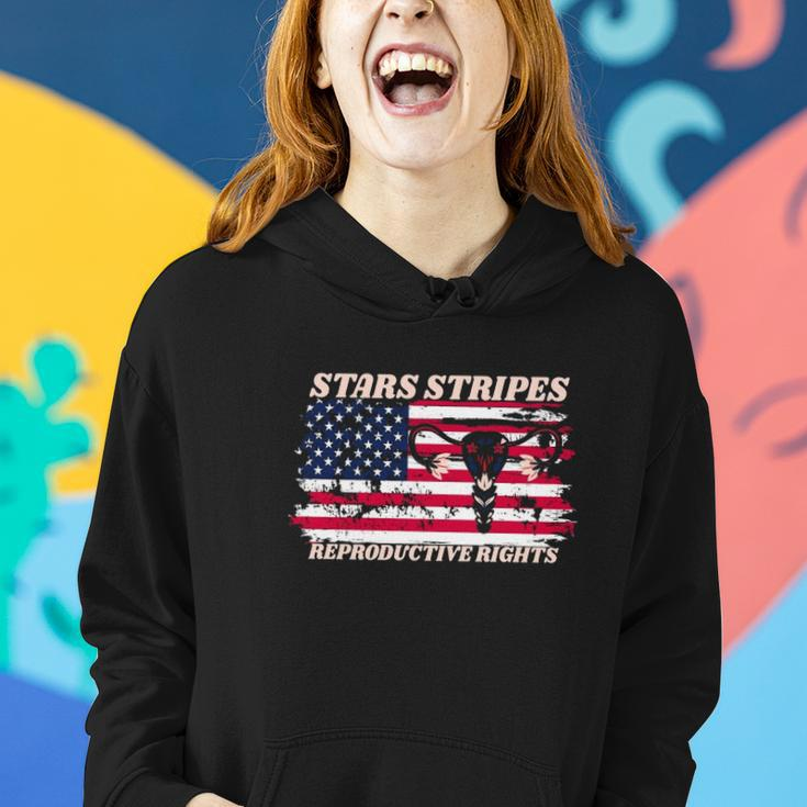 Stars Stripes Reproductive Rights Fourth Of July My Body My Choice Uterus Gift Women Hoodie Gifts for Her