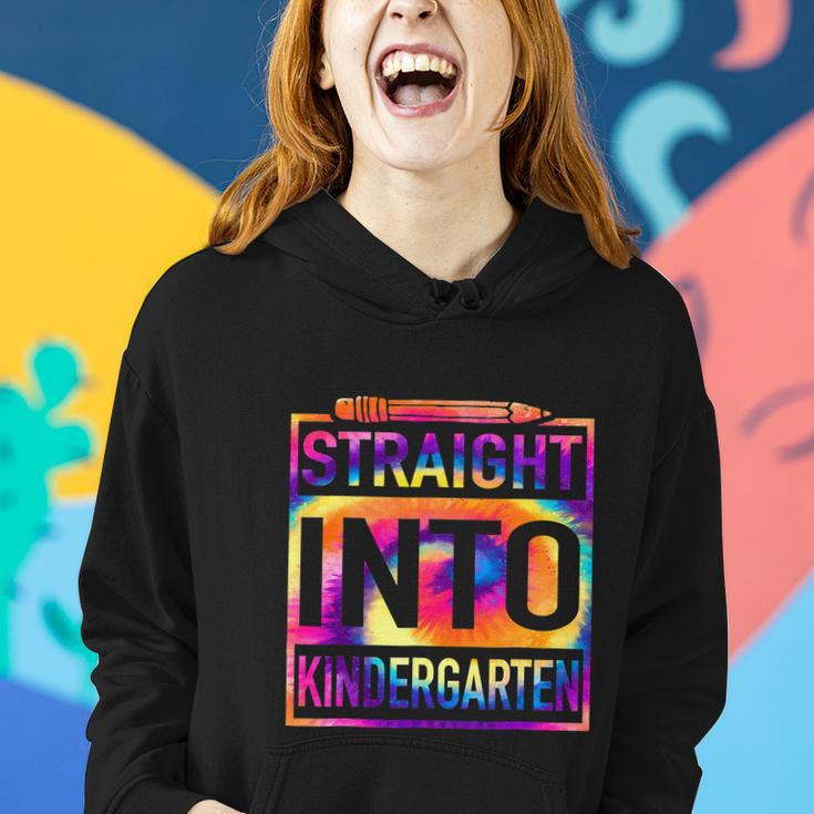 Straight Into Kindergarten Tie Dye Funny Teacher Women Hoodie Gifts for Her