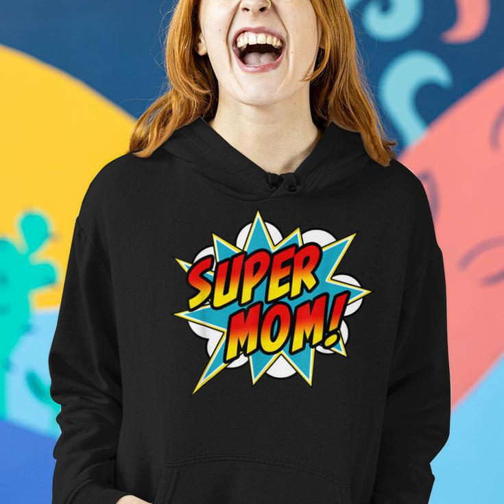 Super Mom Comic Book Superhero Mothers Day Women Hoodie Graphic Print Hooded Sweatshirt Gifts for Her