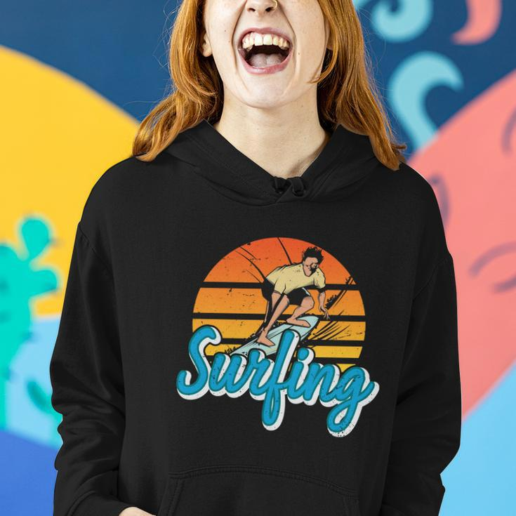 Surfing Vintage Summer Vacation Surf Women Hoodie Gifts for Her