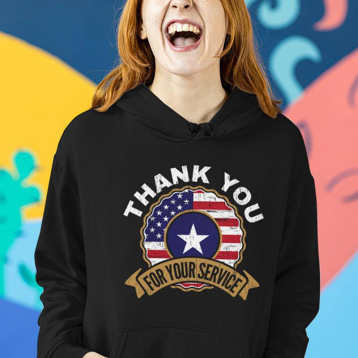 Thank You For Your Service Patriot Memorial Day Meaningful Gift Graphic Design Printed Casual Daily Basic Women Hoodie Gifts for Her