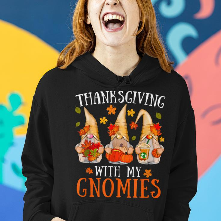 Thanksgiving With My Gnomies For Women Funny Gnomies Lover Women Hoodie Graphic Print Hooded Sweatshirt Gifts for Her