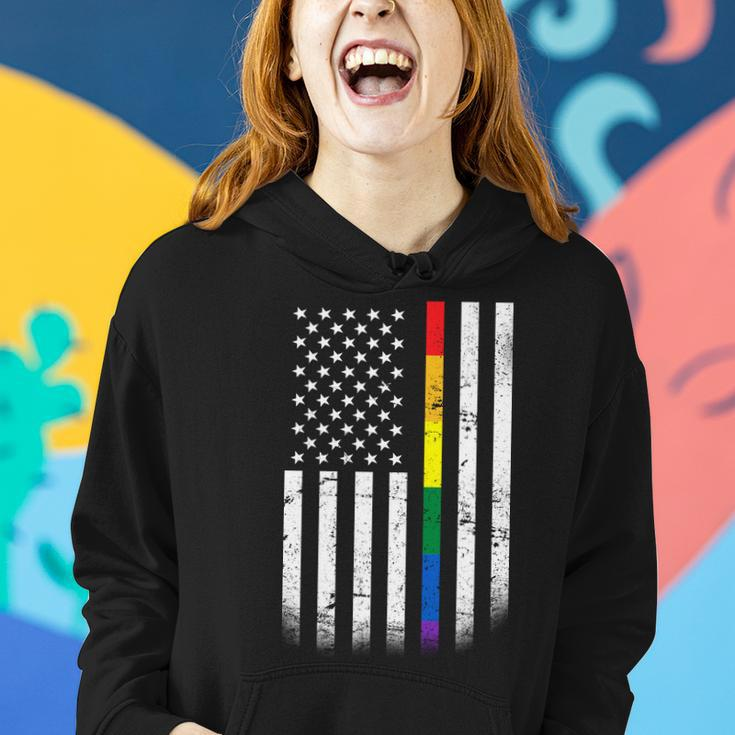 Thin Rainbow Line Lgbt Gay Pride Flag Tshirt Women Hoodie Gifts for Her