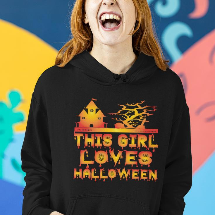This Girl Loves Halloween Funny Hallloween Quote Women Hoodie Gifts for Her