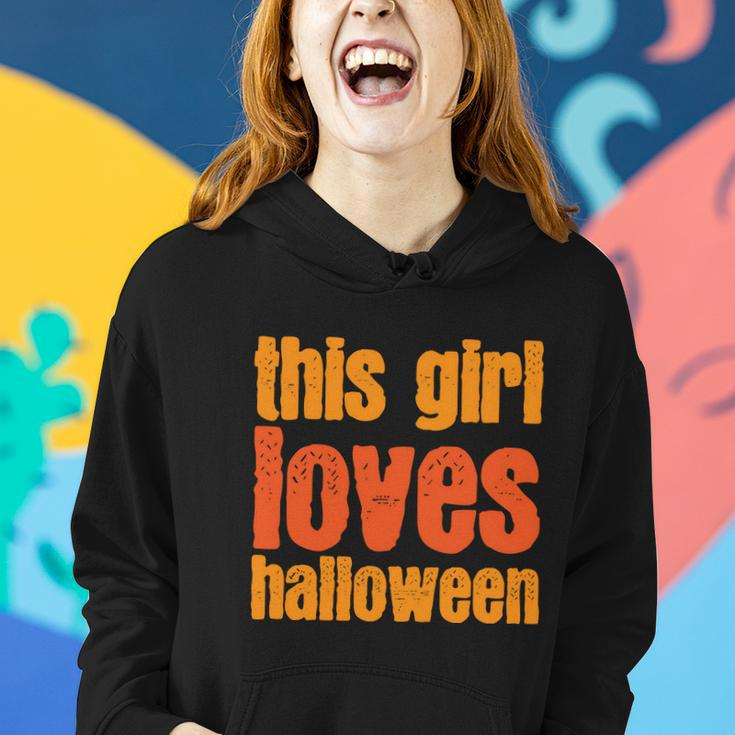 This Girl Loves Halloween Funny Halloween Quote Women Hoodie Gifts for Her