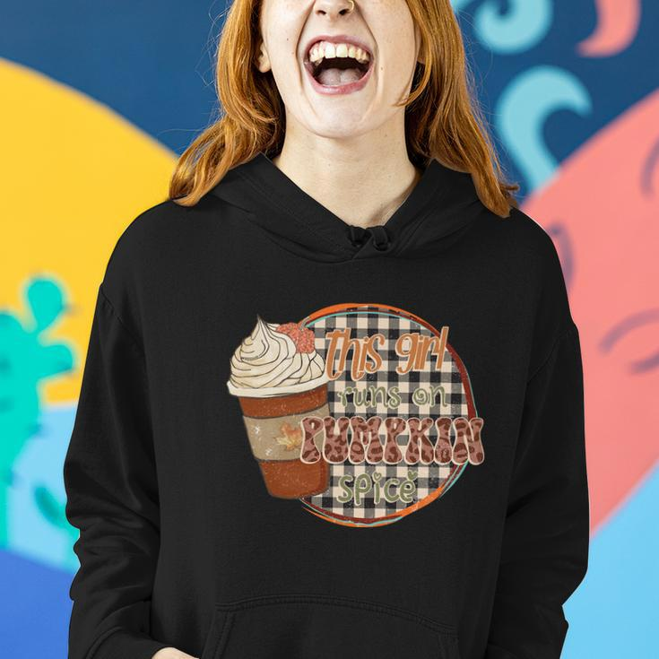 This Girl Runs On Pumpkin Spice Thanksgiving Quote Women Hoodie Gifts for Her