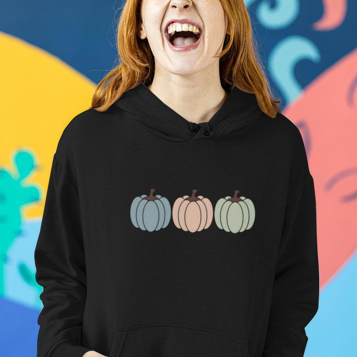 Three Pumpkins Cute Gift Fall Season Women Hoodie Graphic Print Hooded Sweatshirt Gifts for Her