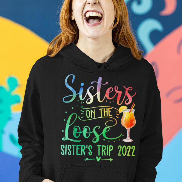 Tie Dye Sisters On The Loose Sisters Weekend Trip 2022 Women Hoodie Graphic Print Hooded Sweatshirt Gifts for Her